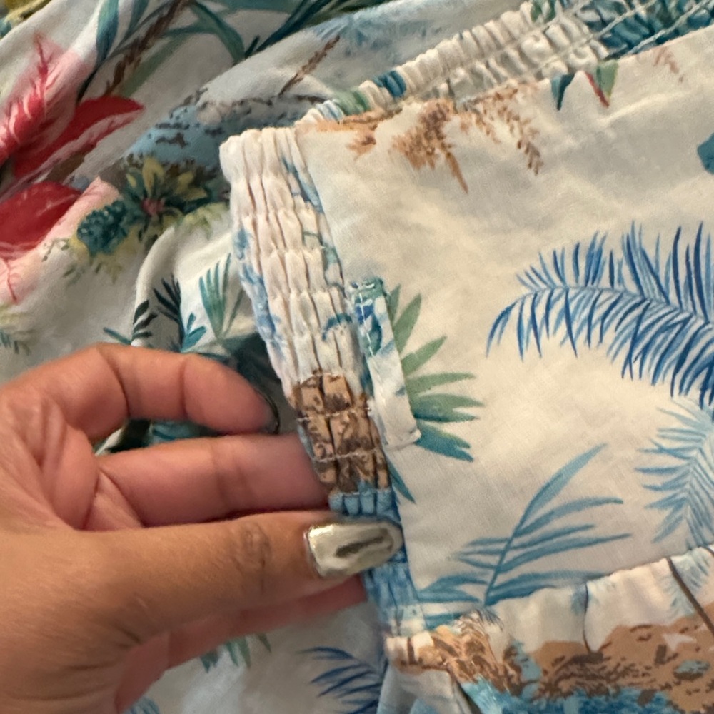 C&C California Tropical Print Women's linen rayon blend Skirt set NWT LARGE - Picture 6 of 11